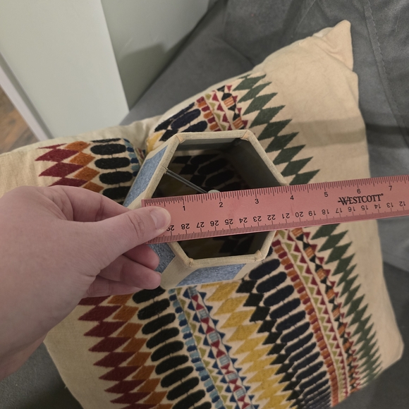 Blue Floral Hexagon Fabric Lampshade - Picture 5 of 5